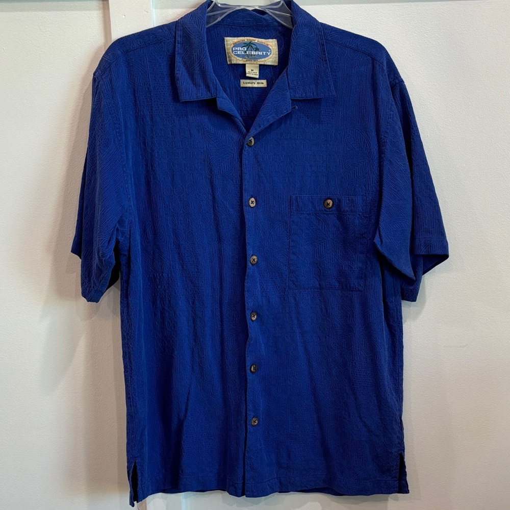 Island Republic Men's Casual Short-Sleeve Button-Down Shirt in Royal Blue